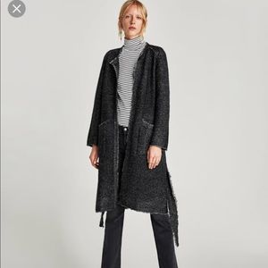 Sparkly Zara Knot Cardigan Coat size m